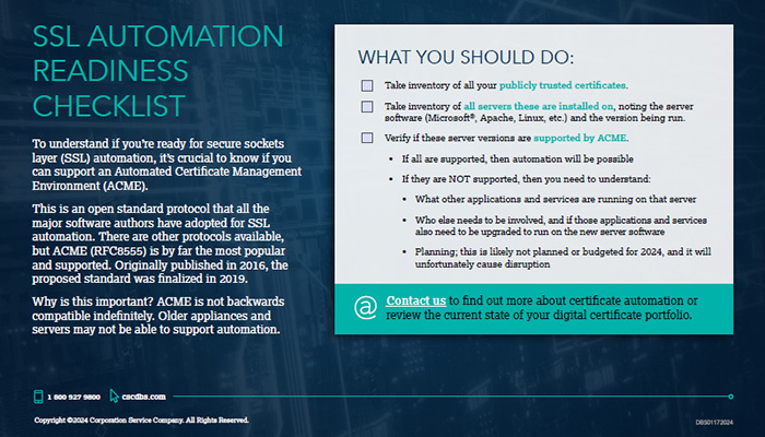 ASSESS YOUR READINESS WITH OUR CERTIFICATE AUTOMATION CHECKLIST