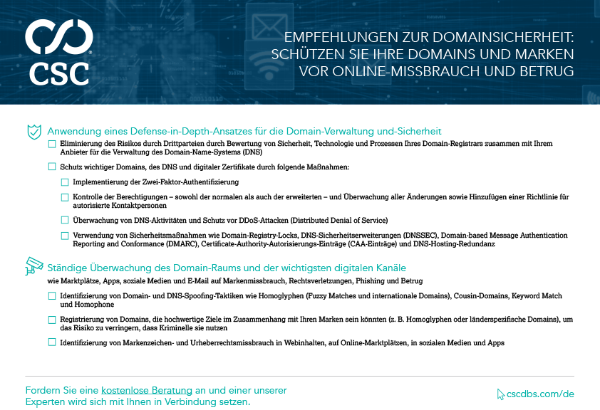 Domain Security Recommendations Checklist